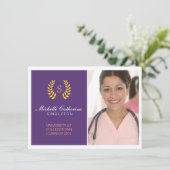 Aankondiging universitair Paars & Gold Afstuderen (Staand voorkant)