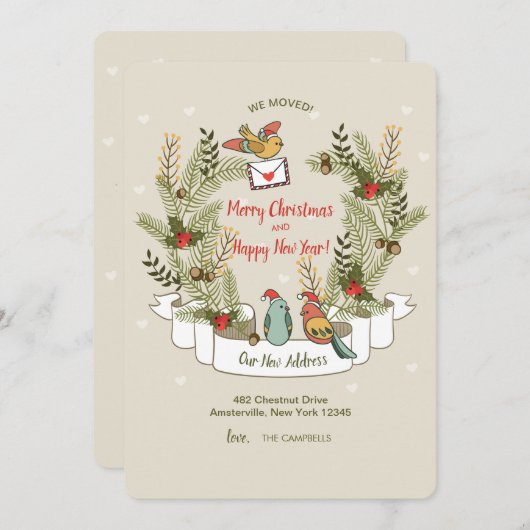 Aankondiging vakantievogels verhuizen (Voorkant / Achterkant)