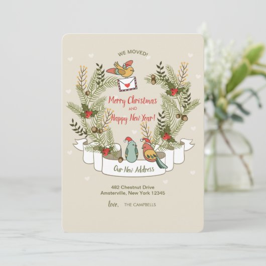 Aankondiging vakantievogels verhuizen (Staand voorkant)