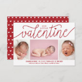 Aankondiging Valentijnsdag geboorte met foto's (Voorkant / Achterkant)