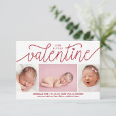 Aankondiging Valentijnsdag geboorte met foto's (Staand voorkant)