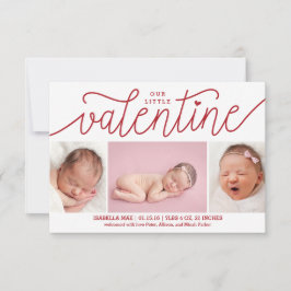 Aankondiging Valentijnsdag geboorte met foto's