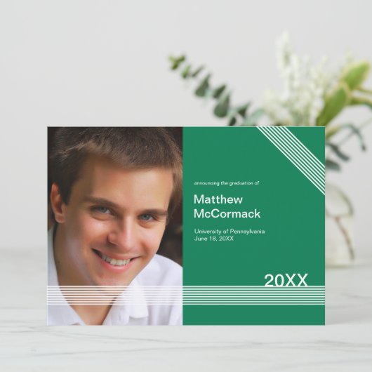 Aankondiging van 1 foto-Afstuderen (Staand voorkant)