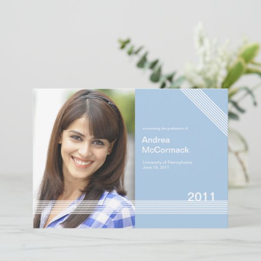 Aankondiging van 1 foto-Afstuderen (Staand voorkant)