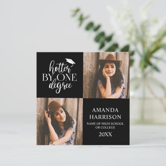 Aankondiging van 2 foto-Afstuderen op maat (Staand voorkant)