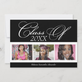 Aankondiging van 3-foto's-Afstuderen met ronde ver