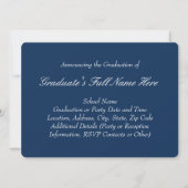 Aankondiging van 4-Photo Collage Navy Blue Afstude (Achterkant)