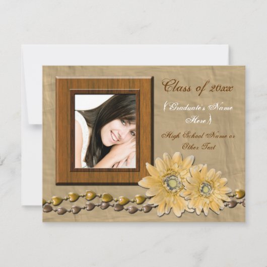 Aankondiging van aangepast Afstuderen Cute Floral (Voorkant)