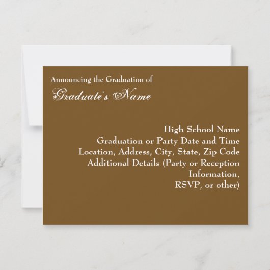 Aankondiging van aangepast Afstuderen Cute Floral (Achterkant)