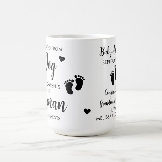 Aankondiging van Aangepaste Baby voor grootouders Magische Mok (Midden)