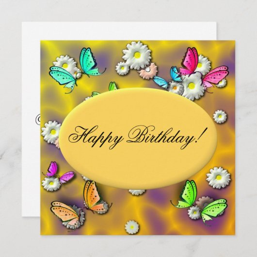 Aankondiging van Aangepaste vlinderdag (Voorkant / Achterkant)