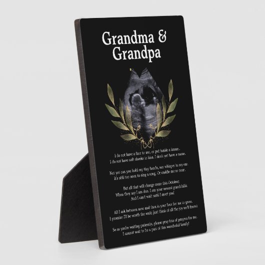 Aankondiging van aankomende kleinkinderen voor gro fotoplaat (Zijkant)