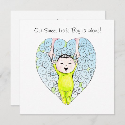 Aankondiging van adoptie Chinese jongen (Voorkant / Achterkant)