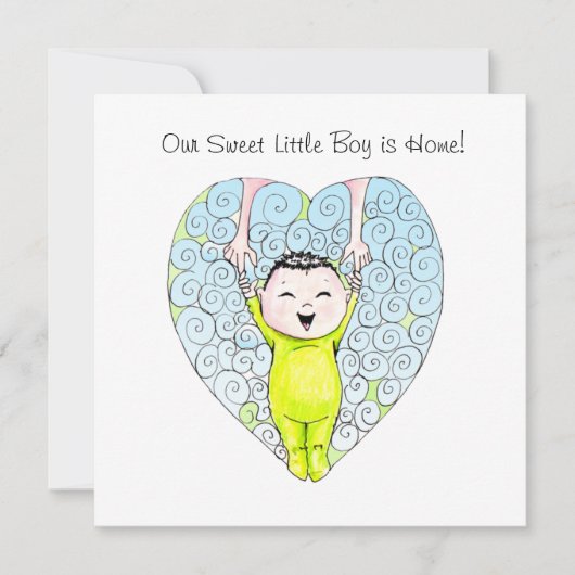 Aankondiging van adoptie Chinese jongen (Voorkant)