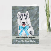 Aankondiging van adoptie van Baby Husky Dog (Voorkant)