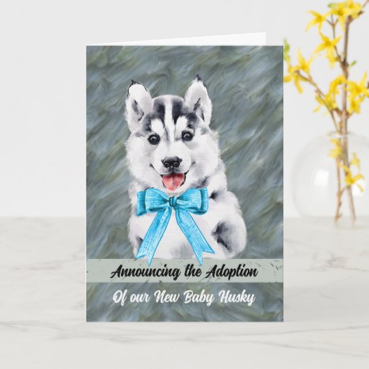Aankondiging van adoptie van Baby Husky Dog (Gele Bloem)