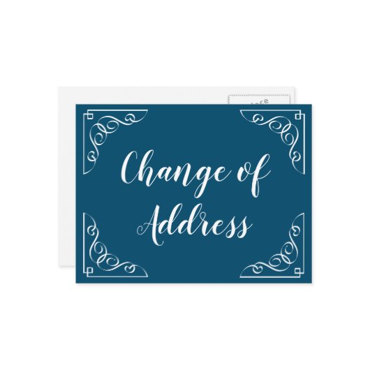 Aankondiging van adreswijziging in kalligrafie sch (Voorkant / Achterkant in situ)
