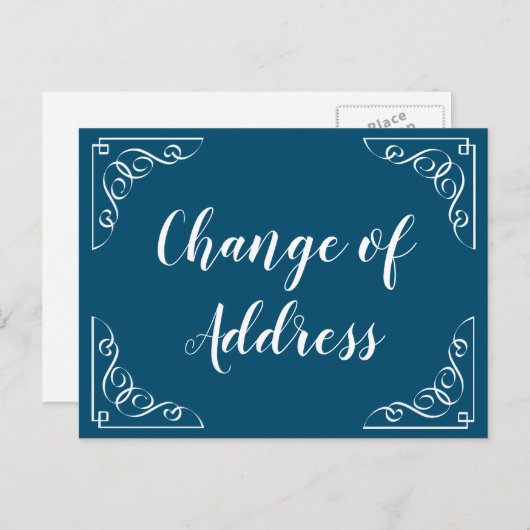 Aankondiging van adreswijziging in kalligrafie sch (Voorkant / Achterkant)