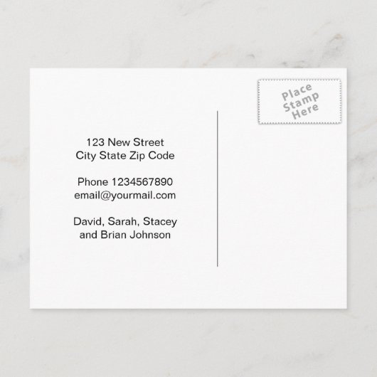 Aankondiging van adreswijziging in kalligrafie sch (Achterkant)