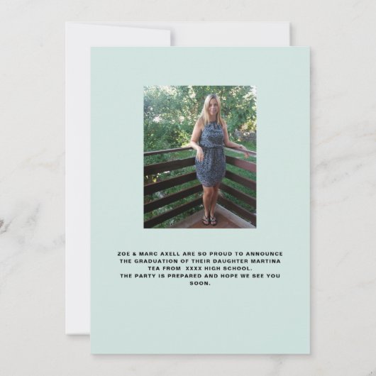 Aankondiging van afstudeerfoto (Achterkant)