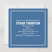 Aankondiging van afstuderen 3 Foto-collage in blau (Achterkant)