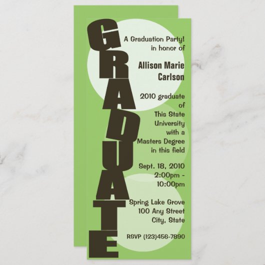 Aankondiging van Afstuderen/afstuderen (Voorkant / Achterkant)