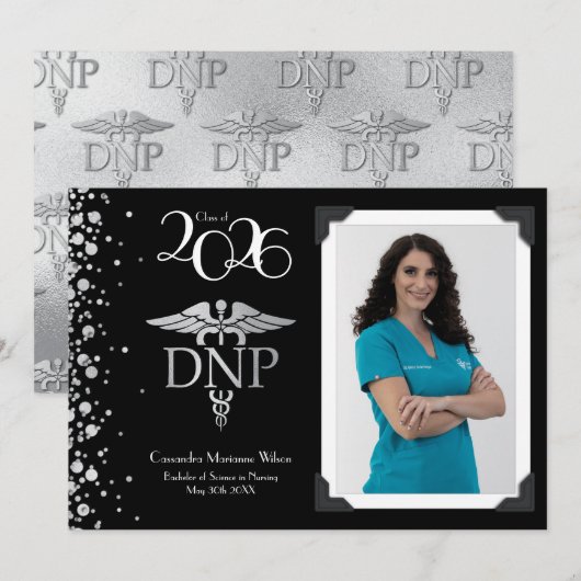 Aankondiging van afstuderen als Doctor of Nursing (Voorkant / Achterkant)