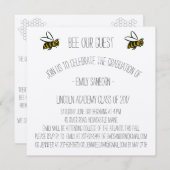 Aankondiging van afstuderen en feestelijke uitnodi (Voorkant / Achterkant)