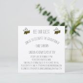 Aankondiging van afstuderen en feestelijke uitnodi (Staand voorkant)