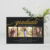 Aankondiging van afstuderen Fotokaart Uitnodiging  (Staand voorkant)