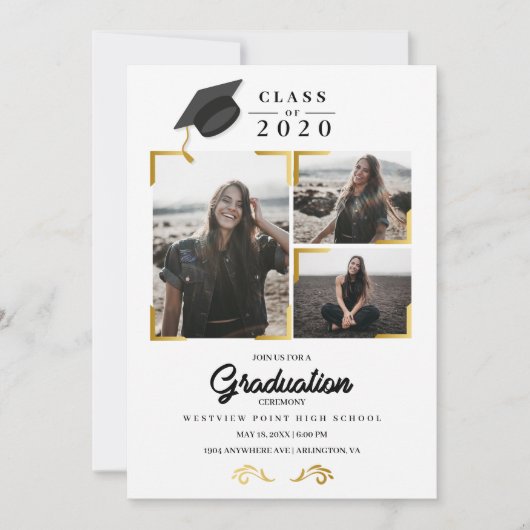 Aankondiging van afstuderen Fotokaart Uitnodiging (Voorkant)