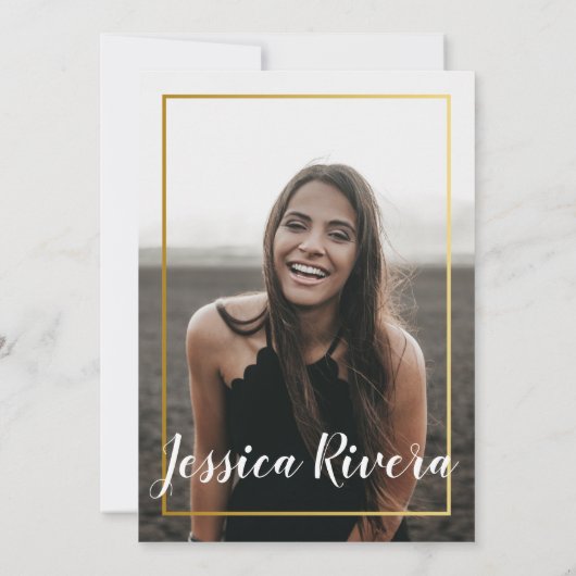 Aankondiging van afstuderen Fotokaart Uitnodiging (Achterkant)