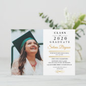 Aankondiging van afstuderen Fotokaart Uitnodiging (Staand voorkant)