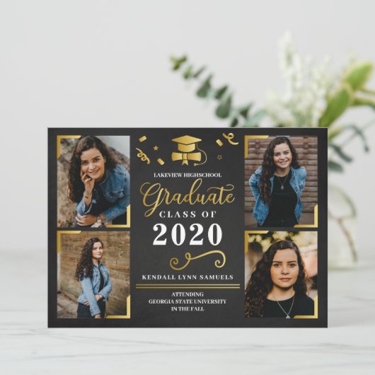 Aankondiging van afstuderen Fotokaart Uitnodiging (Staand voorkant)