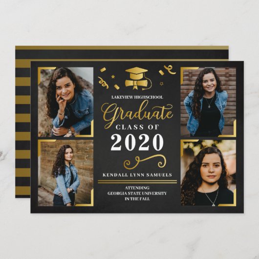 Aankondiging van afstuderen Fotokaart Uitnodiging (Voorkant / Achterkant)