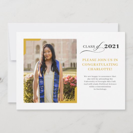 Aankondiging van afstuderen Fotokaart Uitnodiging (Achterkant)