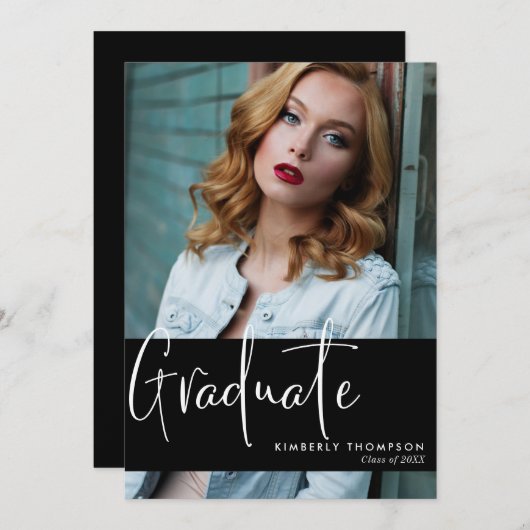 Aankondiging van afstuderen Foto's Matig eenvoudig (Voorkant / Achterkant)