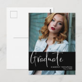 Aankondiging van afstuderen Foto's Matig eenvoudig Briefkaart (Voorkant / Achterkant)