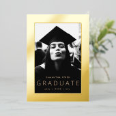 Aankondiging van afstuderen goudolie aan de rand (Staand Voorkant)