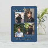 Aankondiging van afstuderen in Navy Blue Met meer (Staand voorkant)