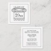 Aankondiging van afstuderen-kaart invoegen - wit (Voorkant / Achterkant)