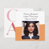 Aankondiging van afstuderen met aangepaste foto ty (Voorkant / Achterkant)