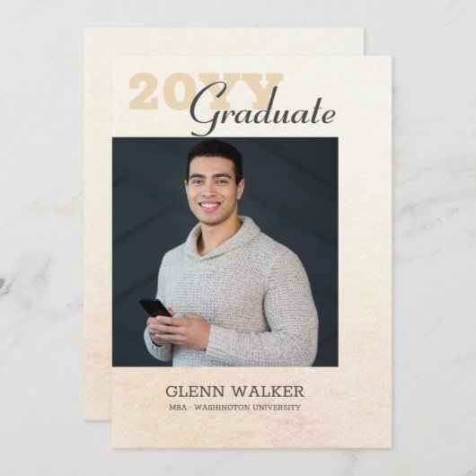 Aankondiging van Afstuderen met foto (Voorkant / Achterkant)