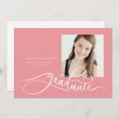 Aankondiging van Afstuderen met handschrift voor v (Voorkant / Achterkant)