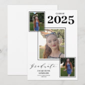Aankondiging van afstuderen met meerdere foto's (Voorkant / Achterkant)