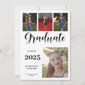 Aankondiging van afstuderen met meerdere foto's (Voorkant)