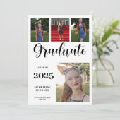 Aankondiging van afstuderen met meerdere foto's (Staand voorkant)