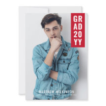 Aankondiging van afstuderen met rode tab