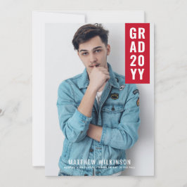 Aankondiging van afstuderen met rode tab