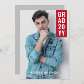 Aankondiging van afstuderen met rode tab (Voorkant / Achterkant)